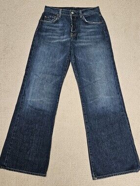 7 For All Mankind Relaxed Wide Leg Bootcut Jeans 100% Cotton Button Fly Vintage